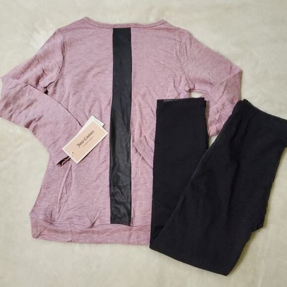 Juicy Couture matching Set Long Sleeve Blouse & Black color Legging Size 3T new - Picture 2 of 11